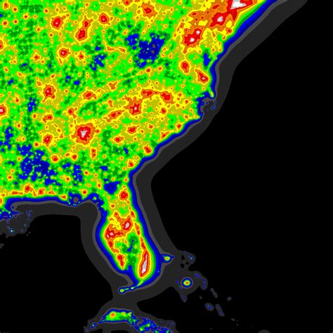 Light Pollution Map - (X-Post From Mapporn) : Astronomy - Light Pollution Map Florida ...