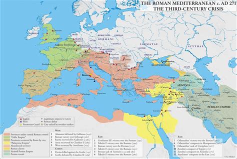 The Roman Empire during the Crisis of the Third Century (271 AD) - Vivid Maps