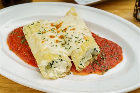 Spinach and Ricotta Manicotti - Dinner Menu - Caffe Amici - Cafe in ...