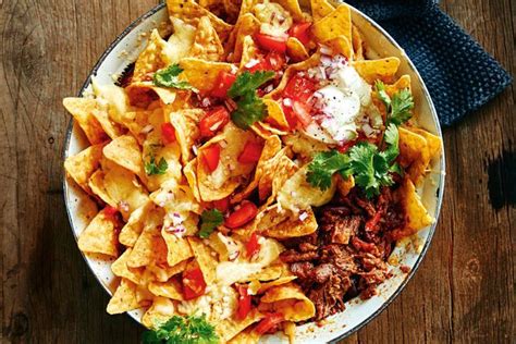 Shredded chilli beef with loaded nachos