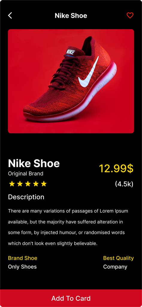 Nike Shoe App on Behance