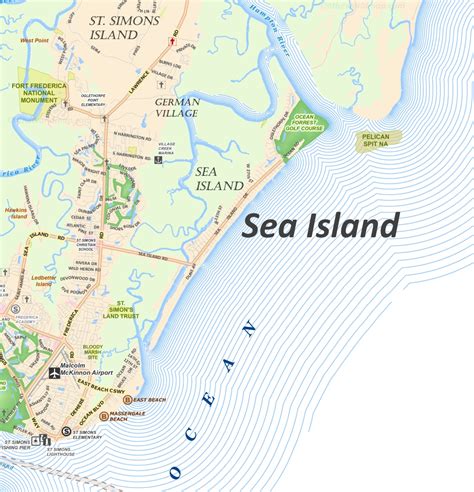 Sea Island Map | Georgia, U.S. | Detailed Maps of Sea Island