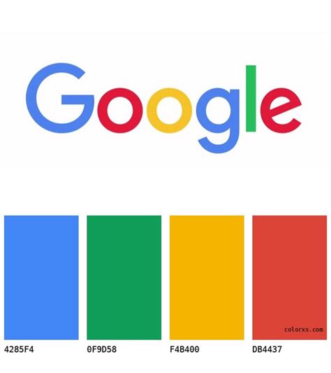 Google logo color palette and color codes in 2024 | Logo color ...