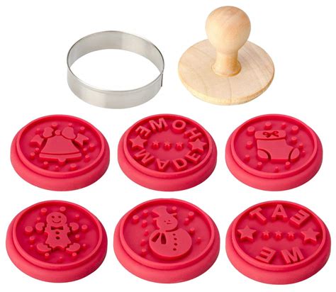 StarPack Christmas Cookie Stamps Set of 6 - High Heat Resistant to 480 ...