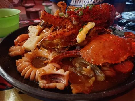 Seafood Special Pedas Manis Stock Photo - Image of lobster, pedas: 201258500