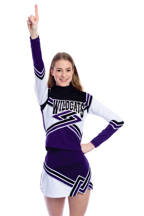 Wildcats Custom Cheer Uniform with Bodyliner - Purple, Black and White ...