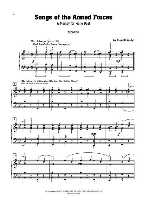 Buy "Songs of the Armed Forces - A Medley for Piano Duet" Sheet Music ...