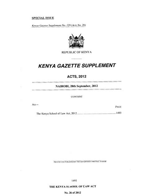 Kenya School of Law Act 2012 | PDF | Board Of Directors | Legal Education