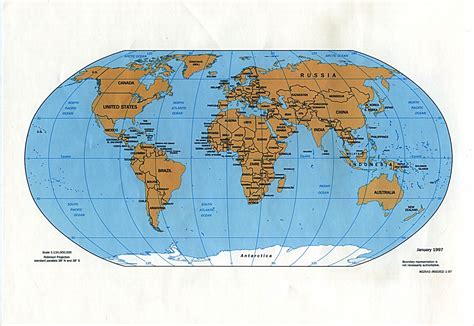 World political map 1997 - Full size
