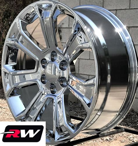 20 x9" inch GMC Sierra 1500 7 Spoke Wheels Chrome Rims Tires fit Chevy ...