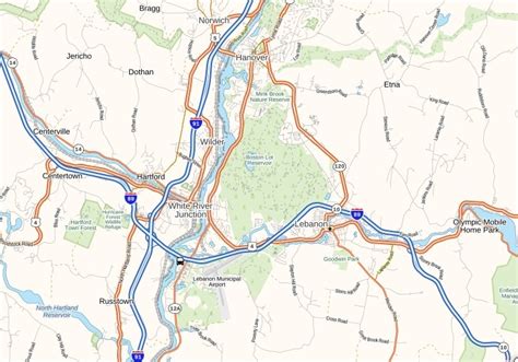 Lebanon Municipal Airport Map, New Hampshire