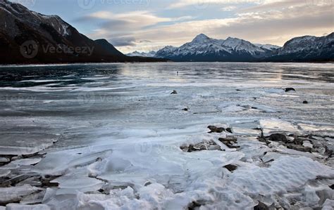 Abraham Lake Winter 5439846 Stock Photo at Vecteezy