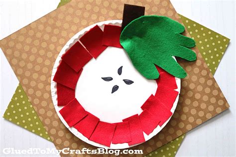 Paper Plate & Felt Apple Craft Idea For Kids