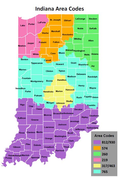 Area Code Map Indiana - Prudy Carlynne