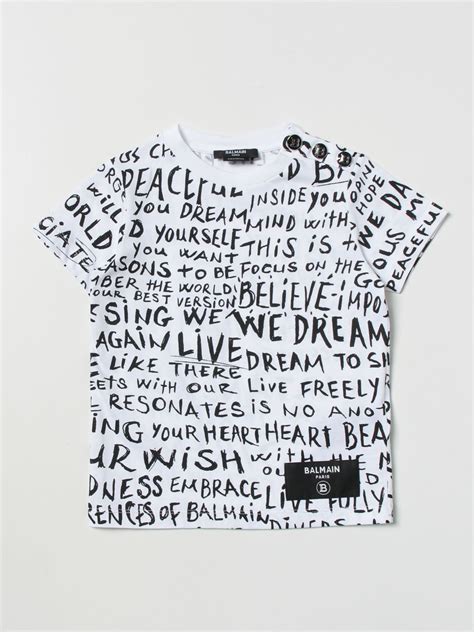 BALMAIN KIDS: t-shirt for boys - White | Balmain Kids t-shirt BS8Q01Z0082 online on GIGLIO.COM