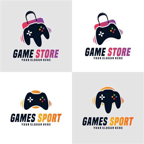 Set Of Game Store Logo Template Design Vector 11223599 Vector Art at ...