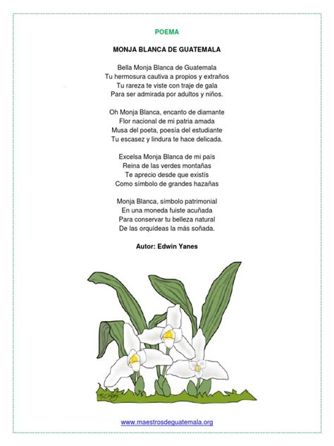 Poema Monja Blanca de Guatemala