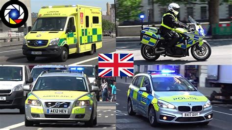 Police and Ambulances responding with Siren and Lights in London - YouTube