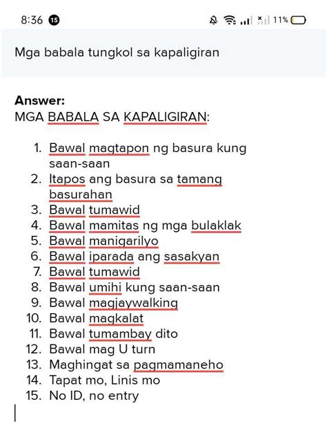 Mga Babala Sa Kalikasan