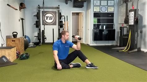 Seated Dumbbell Shoulder External Rotation - YouTube