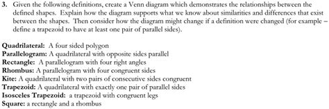 SOLVED: 'Given the following definitions, create a Venn diagram which ...