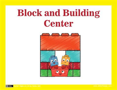 Block and Building Center Sign | Free Printable Papercraft Templates