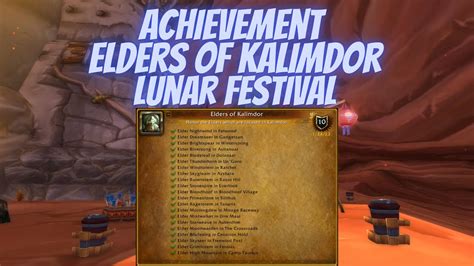 Achievement Elders of Kalimdor Lunar Festival Event World of Warcraft Wrath of the Lich King ...