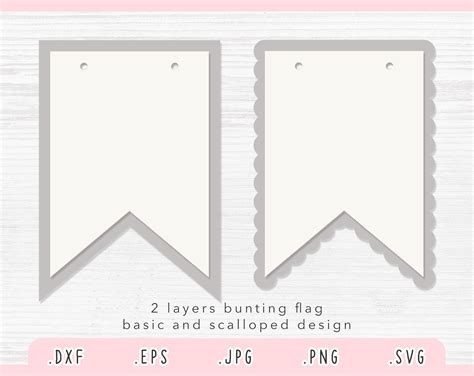 pennant flag template Scalloped bunting svg Pennant shape Svg Svg pennant flag dxf files Cut ...