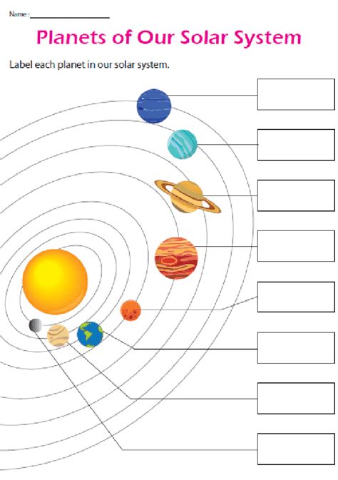 Printable Solar System Worksheet 5 – Free download and print for you.