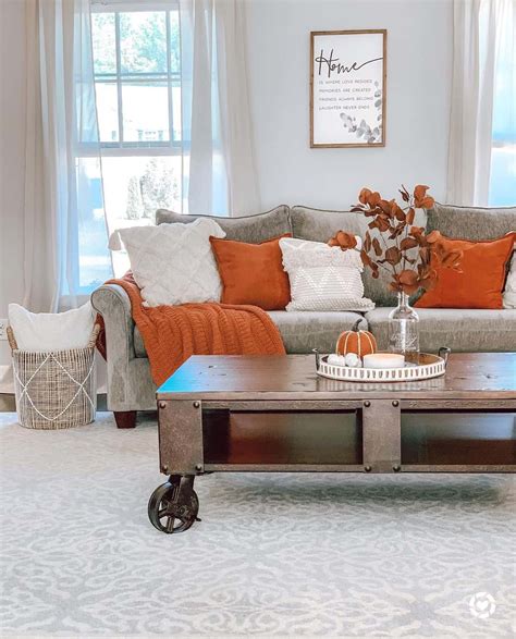 Neutral Living Room with Burnt Orange Accents - Soul & Lane