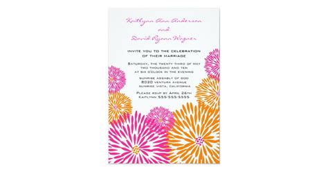 Tangerine & Pink Floral Wedding Invitation | Zazzle.com