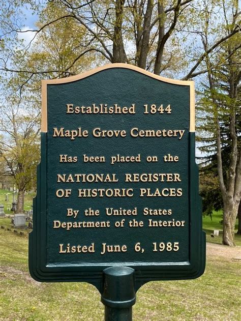 Maple Grove Cemetery Historical Marker