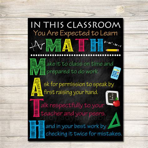 MATH Teacher Classroom Poster | TidyLady Printables