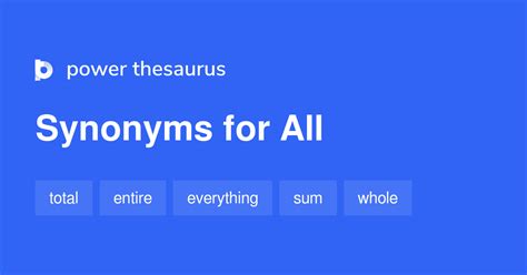 All synonyms - 1 709 Words and Phrases for All