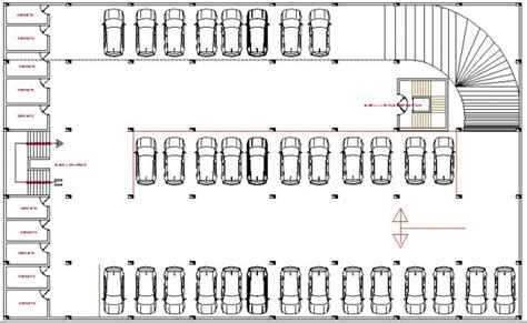 Basement car parking lot floor plan ... | Parking building, Parking design, Car park design