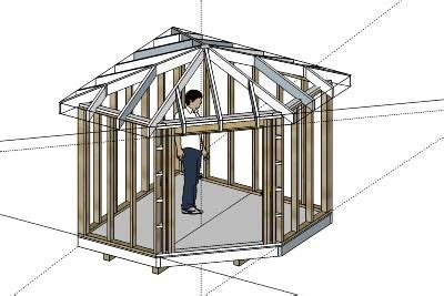 5 sided roof design - Google Search | Corner sheds, Diy shed plans, Shed plans