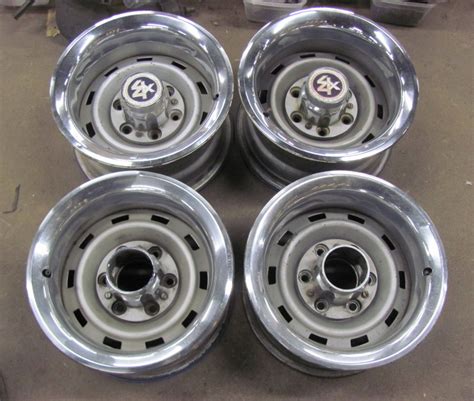 Set of (4) 15X8 Chevy Truck 6 Lug Rallye Wheels With Trim 4X4 GMC OEM ...