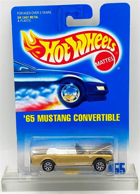 Vintage 1991 Hot Wheels Collector Card #455 '65 Mustang Convertible 7-Spoke Wheels "Classics ...