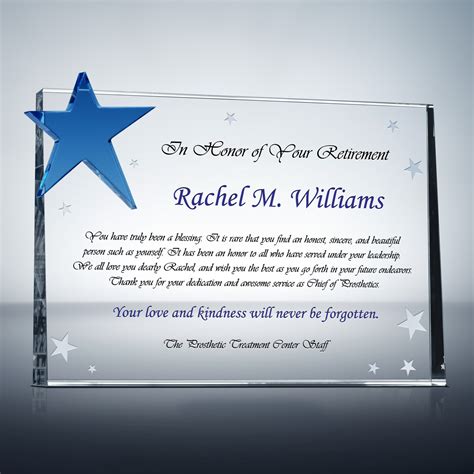 Boss Retirement Star Plaque (#458-3) | Wording Ideas | DIY Awards