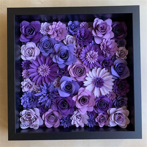 Flower Shadow Box Personalized Flower Frame Paper Flowers - Etsy