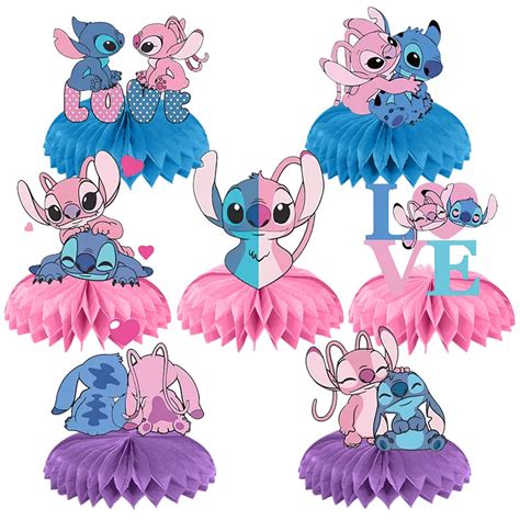 Buy Stitch and Angel Gender Reveal Birthday Party Supplies, Stitch and ...