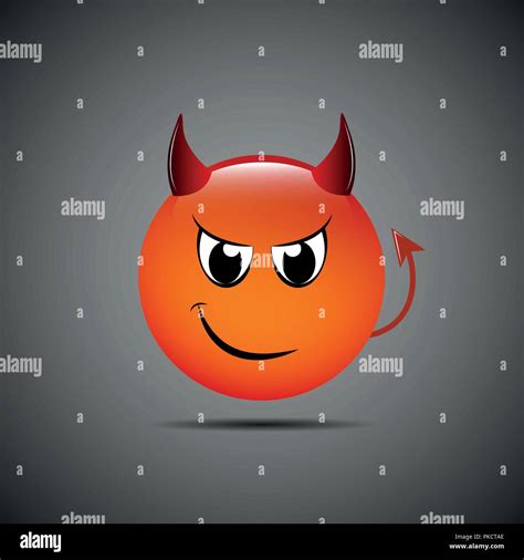 devil emoticon with horns emoji vector illustration EPS10 Stock Vector ...