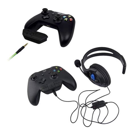 Black Stereo Headset Adapter Headset Audio Adapter Headphone Converter For Microsoft Xbox One ...