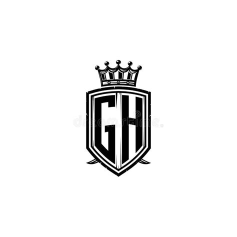 GH Logo Monogram Shield Crown Luxury Design Stock Vector - Illustration ...