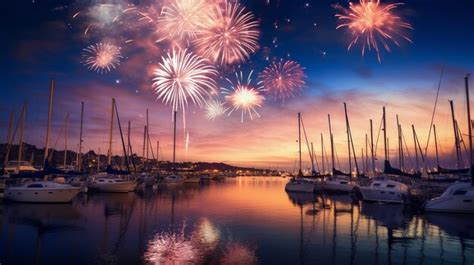 Premium Photo | Fireworks Over the Harbor