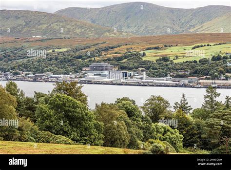 HMNB Clyde nuclear submarine base beside Gare Loch at Faslane, Argyll ...