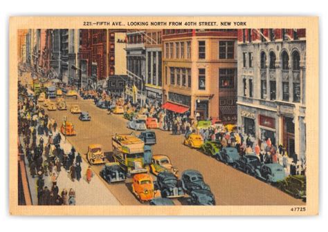 New York, New York, Fifth Avenue looking north | Vintage & Antique Postcards 🗺 📷 🎠 | Send real ...