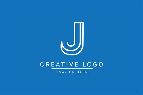 Modern creative letter J vector logo design. Minimalist flat line logo ...