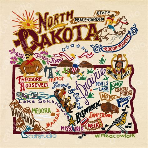 North Dakota Fine Art Print | State Collection by catstudio – catstudio