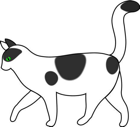 Clipart - white cat walking